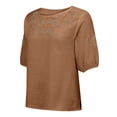 thumbnail image 6 of Kelon Dressy Tops for Women Short Womens 3/4 Length Sleeve Cowl Neck Boho Tops Trendy Tunic Blouses, XL, 6 of 9