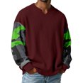 thumbnail image 2 of MLQIDK Men's Henley V Neck Camo Long Sleeve T Shirt Casual Tactical Military Inspired Comfort Fit Lightweight Breathable Everyday Wear Wine XL, 2 of 4