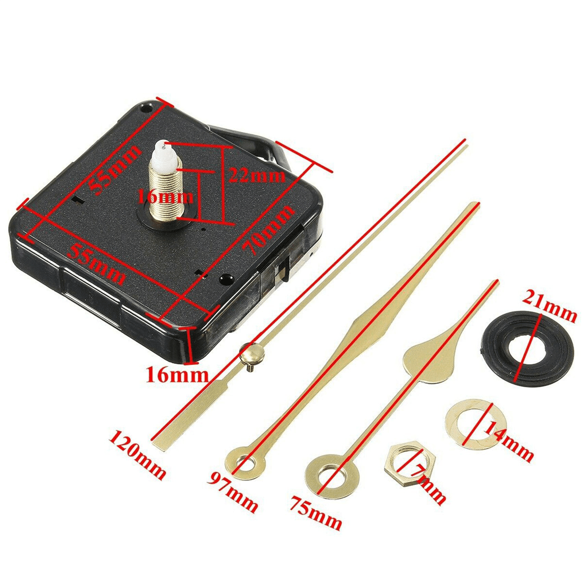 60Pcs DIY Silent Movement Spindle Hands Wall Quartz Clock Movement Mechanism Repair Tools Part Clock Kit