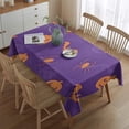 thumbnail image 2 of Purple Halloween Pumpkins Bats and Spiders Rectangle Tablecloth 60"x84",Waterproof Polyester Rectangle Table Cloth, Wipeable Spillproof Polyester Tablecloth for Dining, Camping, Indoor and Outdoor, 2 of 5