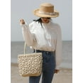thumbnail image 4 of CoCoMangos Straw Woven Handbags for Women Hollow Shoulder Bag Large Flower Tote Purse Designer Top Handle Bag Beach Summer, 4 of 8