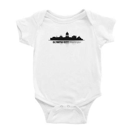 

Olympia City Washington Silhouette Cute Baby Bodysuit Boy Girl Unisex Baby Clothes