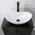 thumbnail image 2 of Eclife 21-inch Ceramic Vessel Sink Bathroom Above Counter Basin with Chrome Faucet and Pop-Up Drain, White, 2 of 9