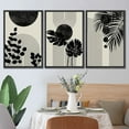 thumbnail image 3 of PixonSign Framed Canvas Print Wall Art Set Geometrid Mid-Century Forest Plant Collage Abstract Shapes Illustrations Modern Art Boho Decorative for Living Room, Bedroom, Office - 16"x24"x3 BLACK, 3 of 5