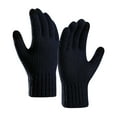 thumbnail image 3 of dianhelloya Men Gloves Knitted Touchscreen Thickened Stretchy Full Finger Keep Warm Alpaca Wool Autumn Winter Adults Motorcycle Riding Gloves for Outdoor 1 Pair Cyan, 3 of 8
