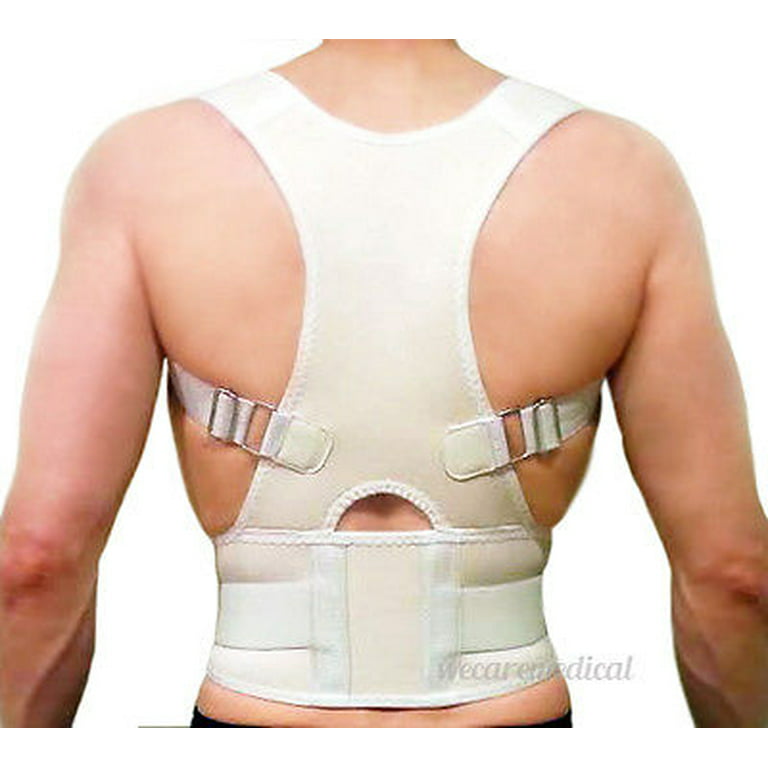 Posture Correction and Back Pain Support Fully Adjustable Back Brace Belt  Neoprene EBP Medical Unisex White 