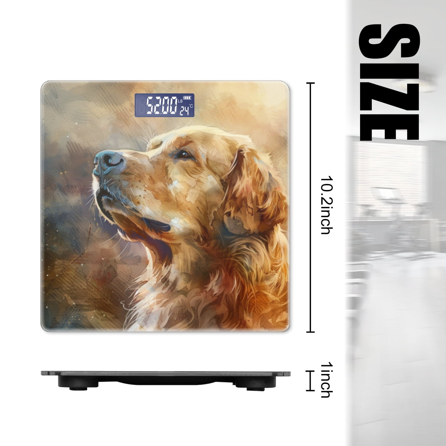 Bathroom Scale, Highly Accurate Digital Body Scale,Precisely Measures Weight up to 400 lbs-Golden Retriever Looking Up At The Sky With Hope