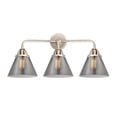 thumbnail image 5 of Innovations Lighting  Nouveau 2 Cone - 3 Light 26" Bath Vanity Light Polished Nickel/Seedy, 5 of 5