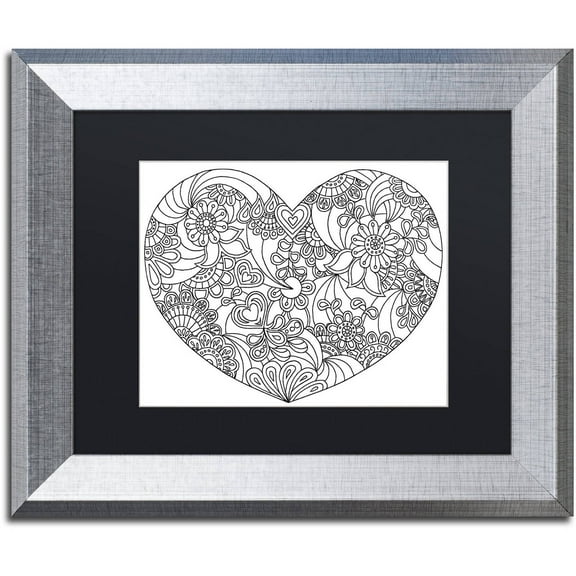 Trademark Fine Art "Mixed Coloring Book 45" Canvas Art by Kathy G. Ahrens, Black Matte, Silver Frame