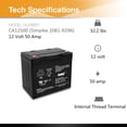 thumbnail image 4 of Casil 12V 50Ah Replacement Battery Compatible with Power Boat Pontoon Electric Trolling Motor (Nut & Bolt Terminal), 4 of 4