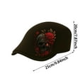 thumbnail image 3 of YYDENG Gothic Embroidered Newsboy Cap Flat Brim Beret Hat Soft Polyester Unisex Ivy Cap Vintage Retro Flat Cap For Daily Streetwear Party Holiday Casual Wear, 3 of 6