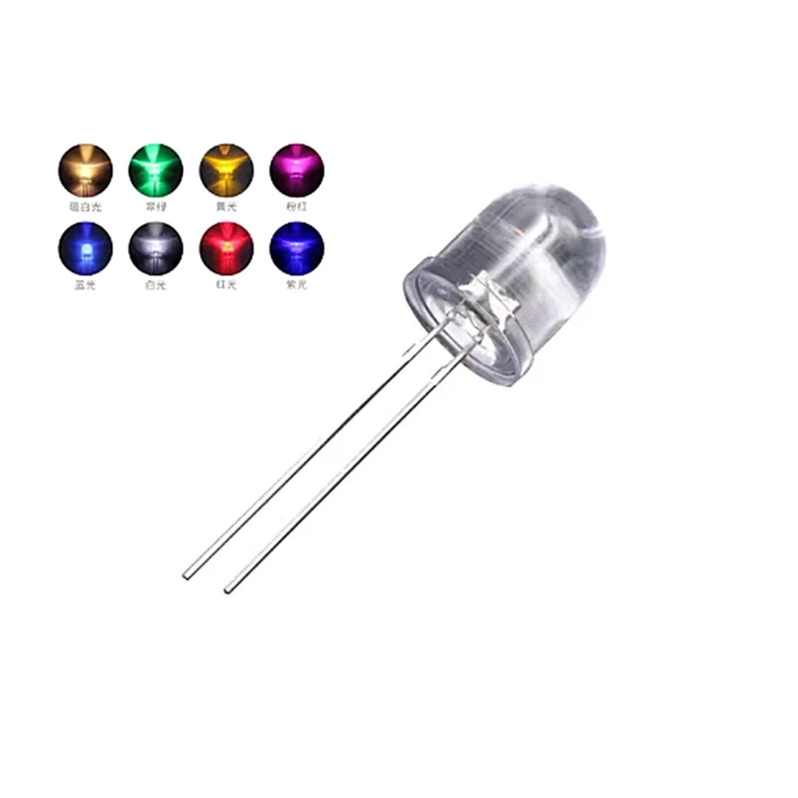 10Pcs F10 10mm LED 5 Colors Red Blue Yellow Green White Transparent Ultra Bright Round LED Light Emitting Diode Lamp - GREEN
