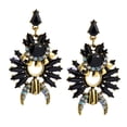 thumbnail image 3 of Pendientes de botón para mujer, estilo elegante y sofisticado. Un regalo perfecto para mujeres y niñas. Color negro., 3 of 6