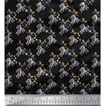 thumbnail image 1 of Soimoi Black polyester Crepe Fabric Oak Leave & Berries Fruits Print Fabric by Yard 42 Inch Wide, 1 of 3