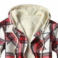 thumbnail image 5 of Feancey Flannel Hoodie Jackets for Men Sherpa Fleece Lined Plaid Coats Winter Plush Thickened Hooded Jacket Casual Long Sleeve Button Warm Outwear with Pockets ,White,2XL, 5 of 6