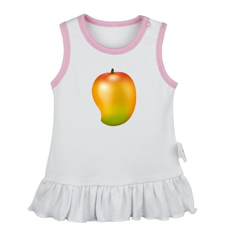 

Fruit Mango Pattern Dresses For Baby Newborn Babies Skirts Infant Princess Dress 0-24M Kids Graphic Clothes (White Sleeveless Dresses 6-12 Months)