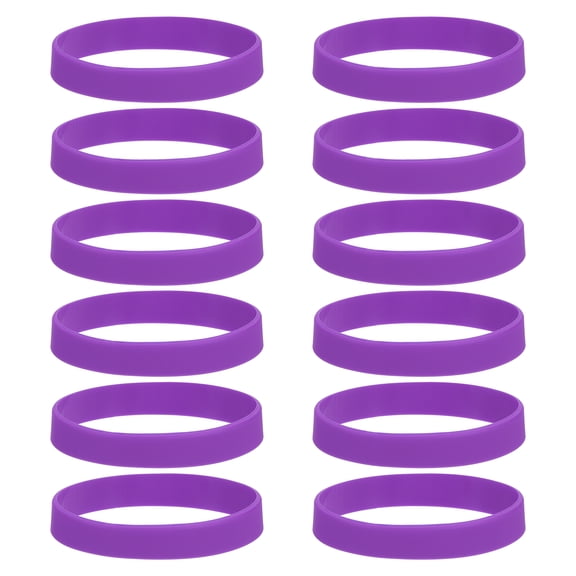 12Pcs Silicone Rubber Bands Non-slip 4 Inch Flat for Books, Purple