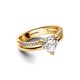 thumbnail image 3 of Anillo PANDORA de doble correa en forma de corazón chapado en oro con circonitas cúbicas, 3 of 3