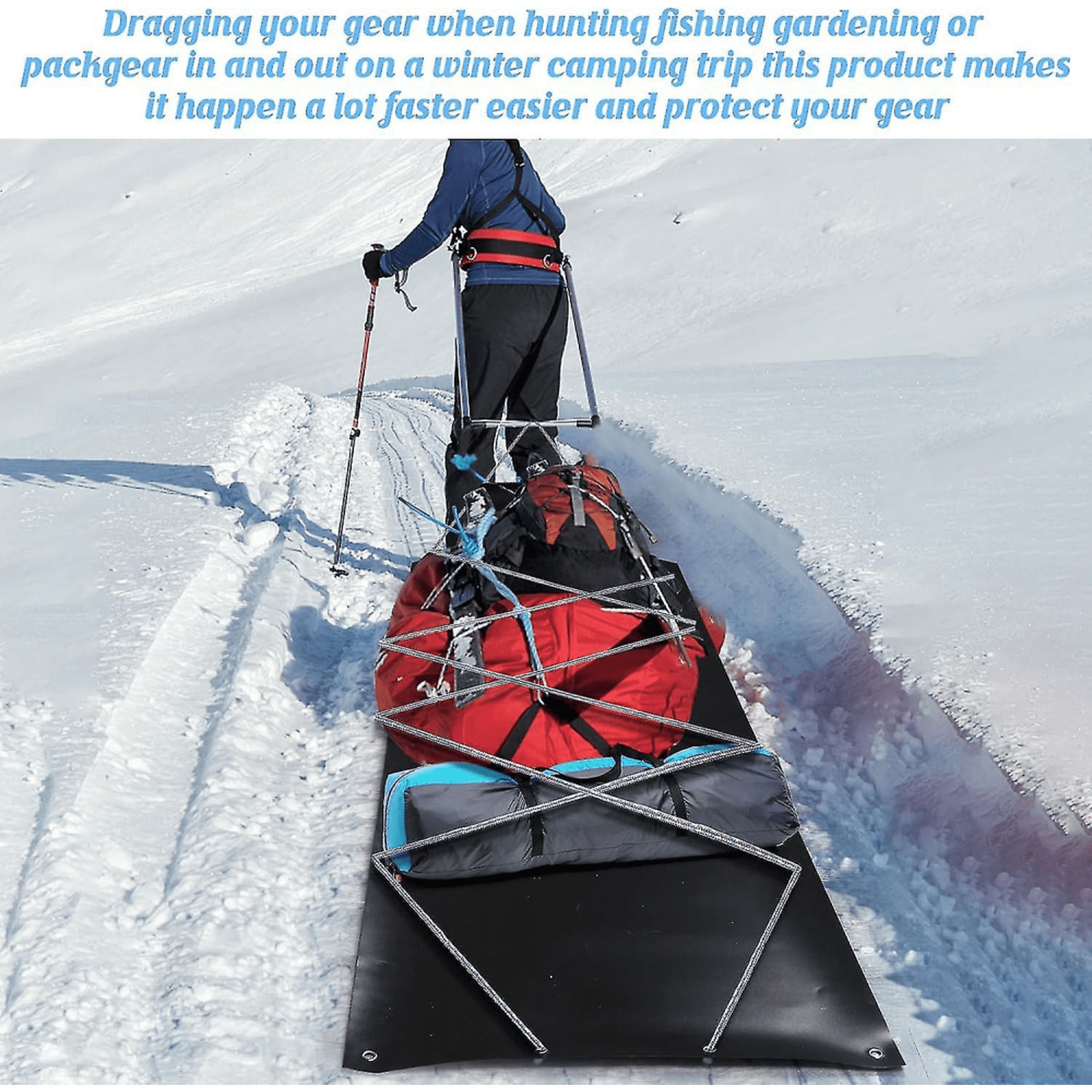 Koolsoo Deer Drag Sled Game Glide Elk Cart Game Hauler With 2 Ropes Multipurpose Utility Sled Game Slide For Duck Hunting Accessories