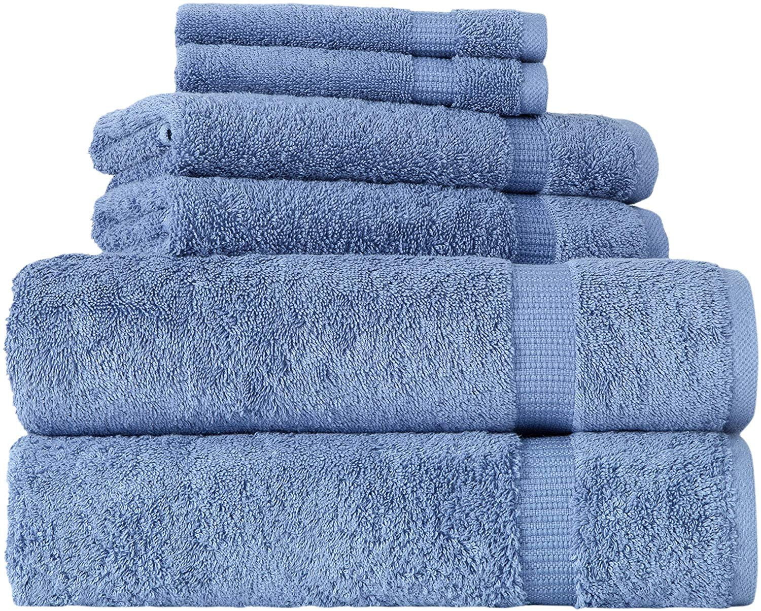 SALBAKOS 6 Piece Bath Towel Set - Turkish Luxury Hotel & Spa Collection -  Oeko-TEX Organic - Eco-Friendly Turkish Cotton (Purple)