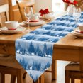 Snowflake Table View Blue Christmas Table Runner Linen Burlap Table Runner 90 Inches Long ...