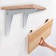 thumbnail image 2 of Soporte de pared plegable de 2 piezas, soporte de estante Soportes de estante Soporte de soporte plegable plegable de metal Soporte de garaje Consola plegable Estantería de bricolaje, blanco 8"/200 mm JFHHH pequeña, 2 of 5