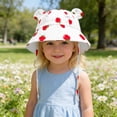 thumbnail image 2 of Xfvqtps Baby Summer Sun Hat Infant Toddler Boys Girls Bucket Hat Lace up Cute Print Ear Wide Brim Beach Breathable Sun Protection Hat, 2 of 9