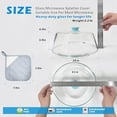 thumbnail image 2 of Tall Glass Microwave Splatter Cover for Food with Vent Hole 100% Food Safe 10in Plate Splatter Guard Lid with Silicone Knob BPA Free Cookware Serving Dish Cover Dishwasher Safe, 2 of 6