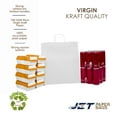 thumbnail image 4 of Jet Paper Bags [25 PCS] 15" x 10" x 15.75"H White Virgin Kraft Paper Shopping Bag with Twisted Handles for Gift, Cargo, Large, Wedding, Party Favor, Thank You and More -Juna, 4 of 9