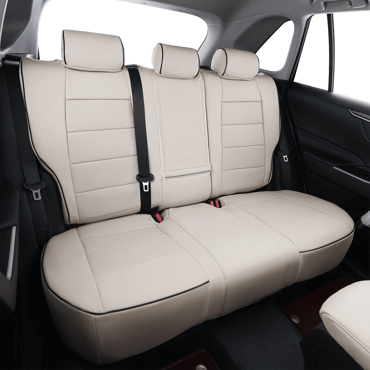 EKR Custom Fit Car Seat Covers Fit for Toyota RAV4 LE 2013-2018 Full Set Leather Seat Cushion Waterproof Automotive Seat Protectors (Beige)