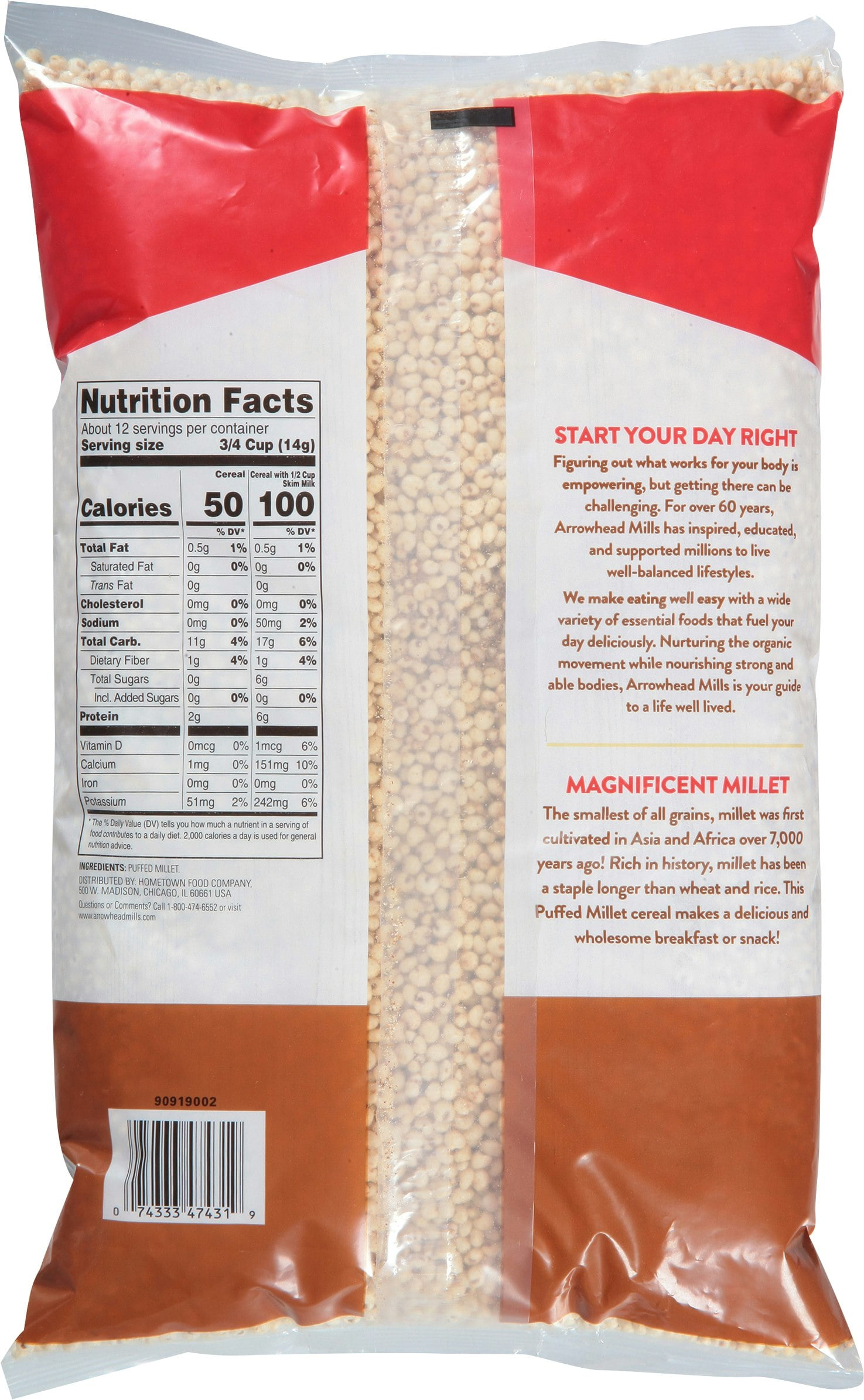 Arrowhead Mills Millet Puff Cereal 6 oz (Pack Of 12)