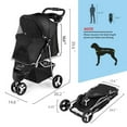 thumbnail image 2 of LUVCMFT 3-Wheeled Foldable Pet Stroller for Dog & Cat with Storage Basket and Cup Holder, Pink, 2 of 8