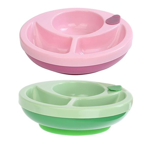 Homoyoyo 2-Pack Portable Plastic Bowls with Divided Sections and Insulated Design for Baby Feeding