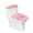 Watercolour Gradient Heart, variant on HELLHERO Polyester Fabric Toilet Lid Covers Set & Washable and Reusable Bathroom Toilet Cozy Set & Stretch for Toilet Elastic Edge, Love Gift Pattern