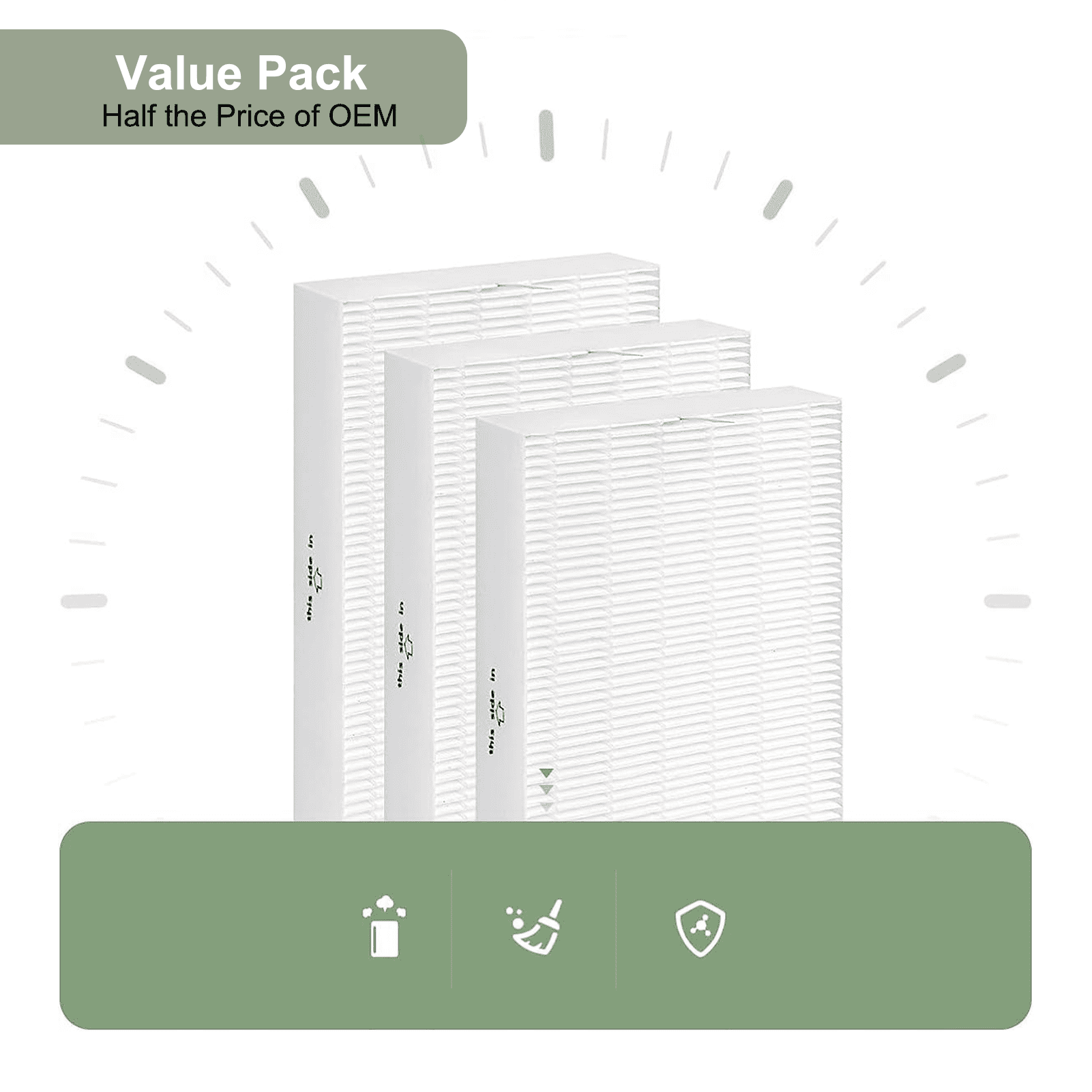 FRESHLAB 6 Pack Filter R Kit, H13 True HEPA Replacement Filter for Honeywell HPA300, HPA200, HPA100, HPA090 and 5000 Series Air Purifier, Part# HRF-R