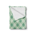 thumbnail image 2 of Mint Soft Flannel Fleece Blanket, Old Fashion Striped Pattern with Geometrical Details Checkered Simple Tile, Cozy Plush for Indoor and Outdoor Use, 60" x 80", Mint Green Pale Green, by Ambesonne, 2 of 6