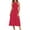 Red, variant on Women’s Halter Neck A-Line Midi Dress Sleeveless Tie Waist Casual Summer Vacation Dress