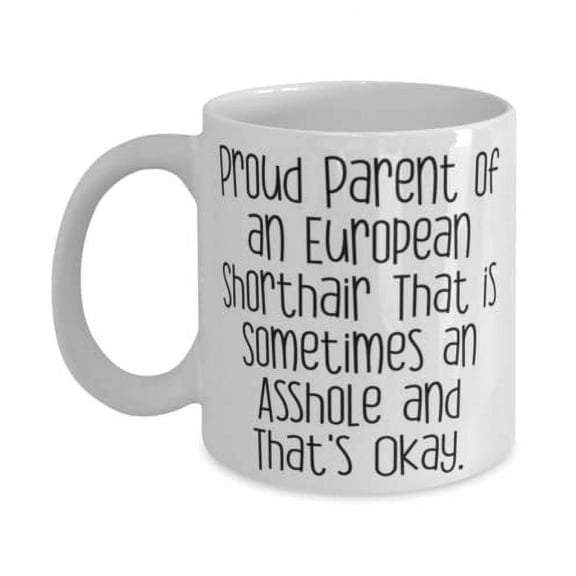 Joke European Shorthair Cat, Proud Parent of an European Shorthair That is, European Shorthair Cat 11oz Mug From Friends