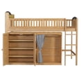 thumbnail image 6 of Bellemave Low Loft Bed with Storage and LED Lights, Twin Size Loft Beds Frame with Wardrobe and Cabinet,Wood Space-Saving Junior Loft Bed with Curtain and Under-Bed Play Space (Natural), 6 of 8