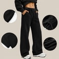 thumbnail image 5 of EANJE Men's Baggy Sweatpants Casual Elastic Waist Wide Leg Pants Solid Loose Fit Lounge Trousers with Side Pockets for Daily Streetwear Black XL, 5 of 5