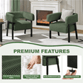 thumbnail image 6 of Renwick Corduroy Accent Chair with Solid Wood Legs for Living Room, Dark Green, 6 of 9