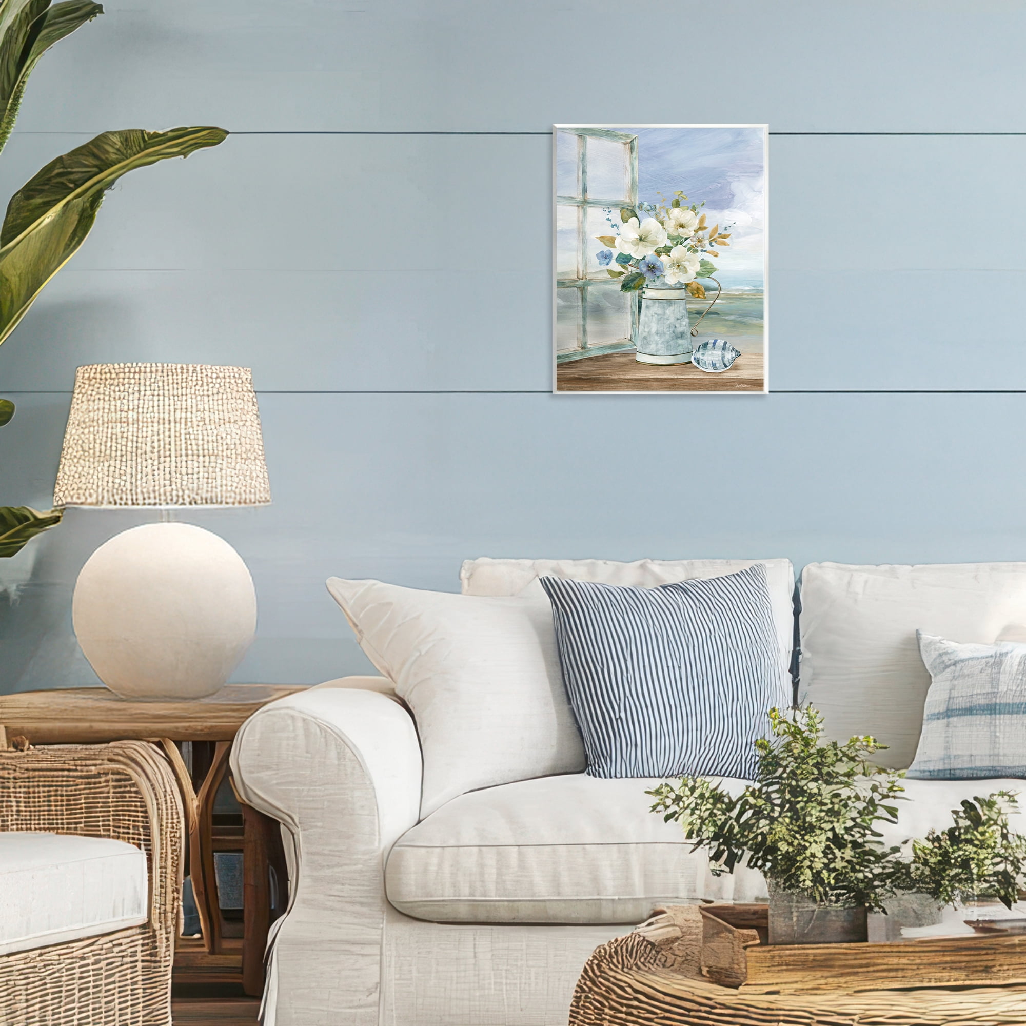 Stupell Industries Seaside Floral Bouquet Window Wall Plaque Art, design by Carol Robinson