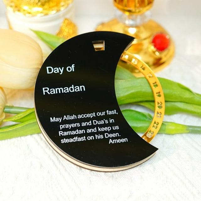 mfyjkho Calendario magnético giratorio para nevera, cuenta regresiva de Ramadán con anillo acrílico, rastreador de fechas festivas, decoración de escritorio para el hogar, 12 x 12 cm