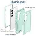 thumbnail image 3 of Allytech Rugged Hybrid Case for Samsung Galaxy S23 FE, Heavy Duty [Support Wireless Charging] [Soft TPU + Hard PC] Anti-Scratch Non-Slip Shockproof Protective Case for Samsung Galaxy S23 FE, Green, 3 of 8