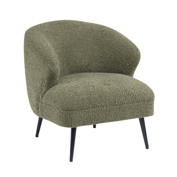 Lexicon Woodway Boucle Accent Chair in Green