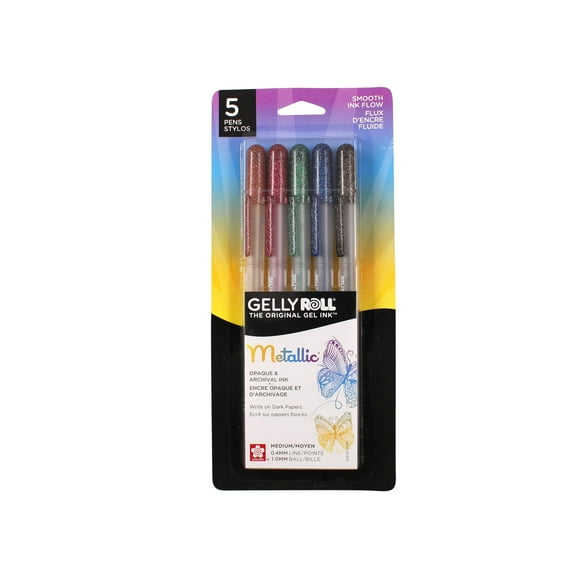 Sakura Gelly Roll Pen Set, 5-Colors, Dark Metallic