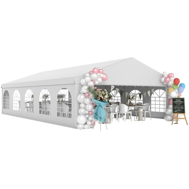 Outsunny 20'x33' Large Party Tent & Carport for Parties, White