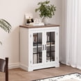 thumbnail image 4 of Buffet Cabinet with Storage, Sideboard Buffet with Glass Doors, Accent Cabinet with LED Lights, Modern Glass Doors Storage Cabinets, Built-in Power Outlet for Kitchen, Coffee Bar, Pantry, Living Room, 4 of 5