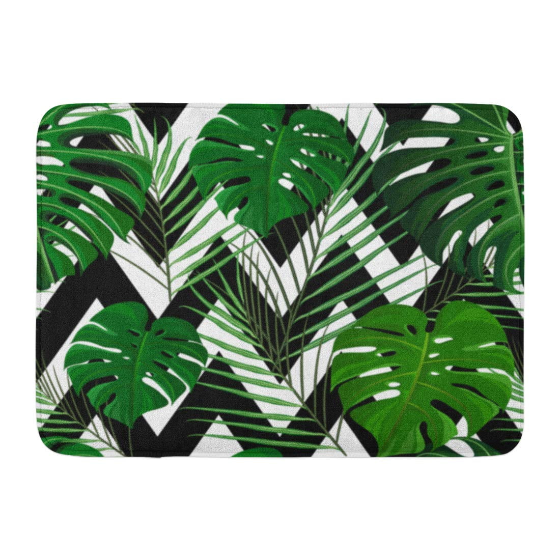 SIDONKU Pattern Green Tropical Exotic Palm Leaves on ...