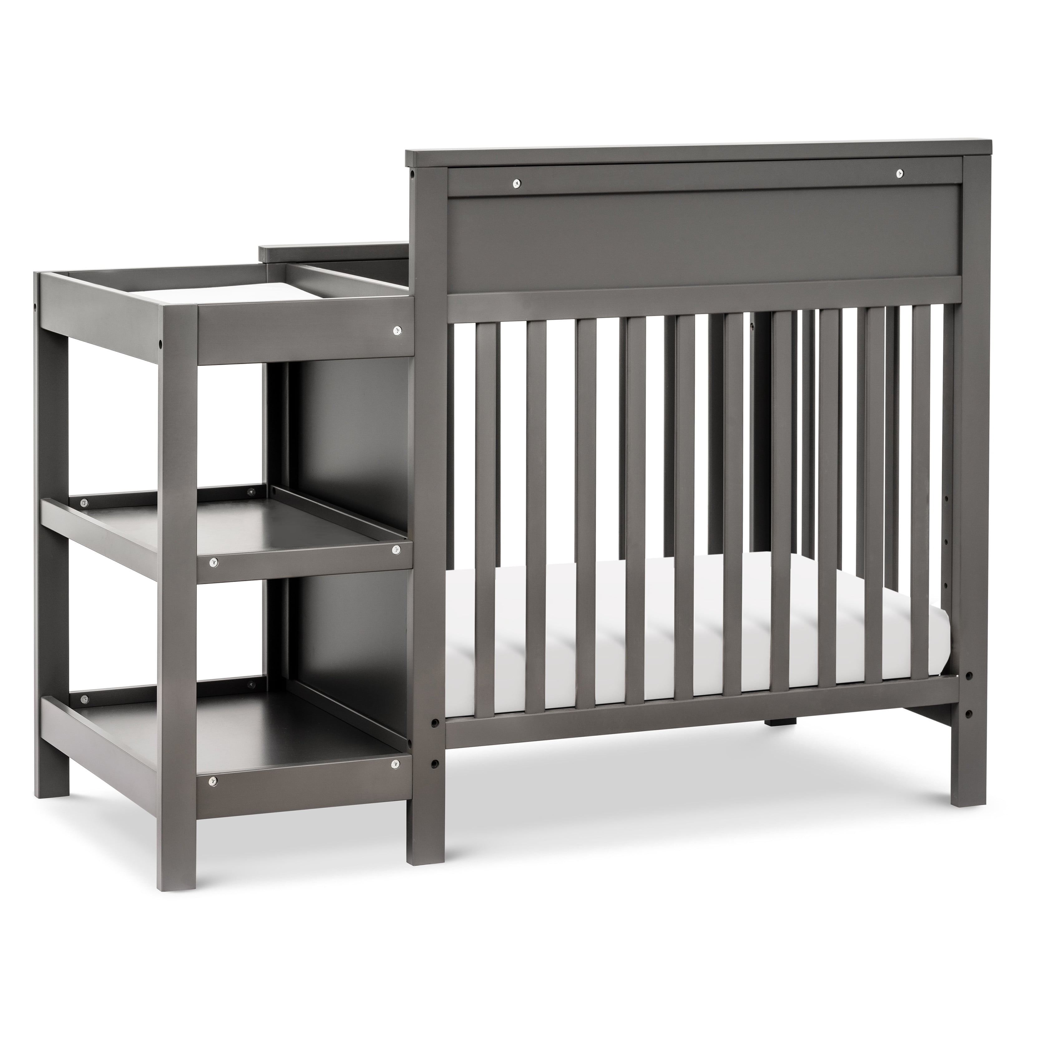 DaVinci Autumn Pine Wood 4-in-1 Mini Crib & Changer Combo in Slate